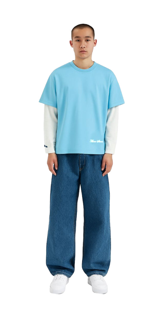 LIGHT BLUE THREE STARS SLEEVE